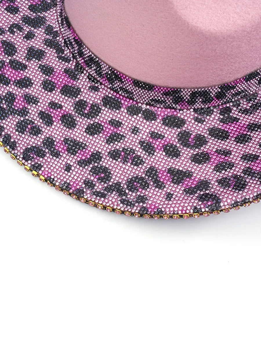 Liana Pink Rhinestone-Embellished Denim Hat
