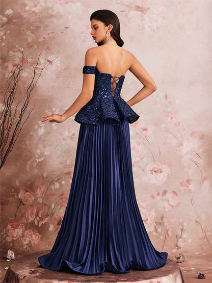 Davina Elegant Sequined Maxi Dress