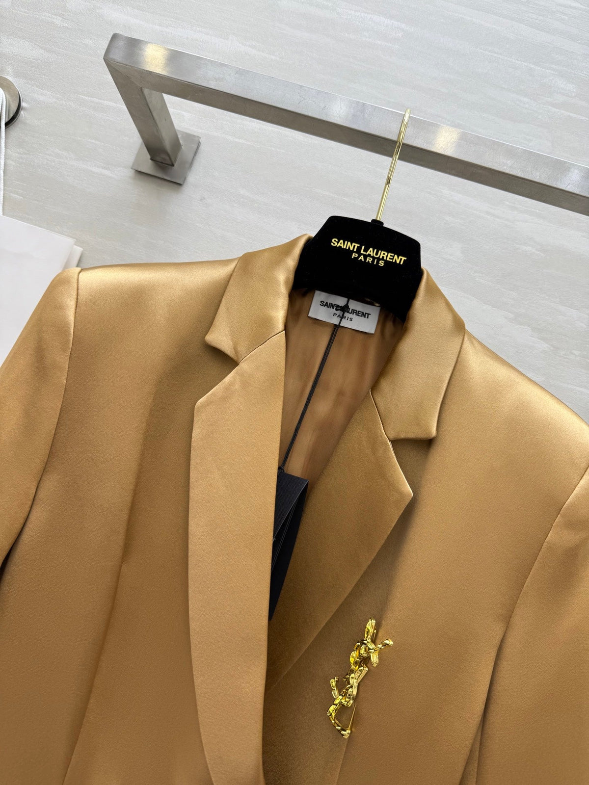 YSL 25 Suit Jacket Metallic gold Triacetate