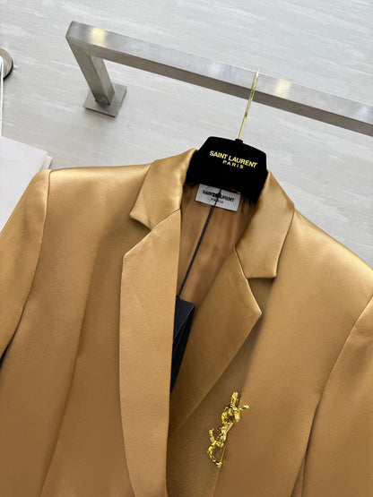 YSL 25 Suit Jacket Metallic gold Triacetate