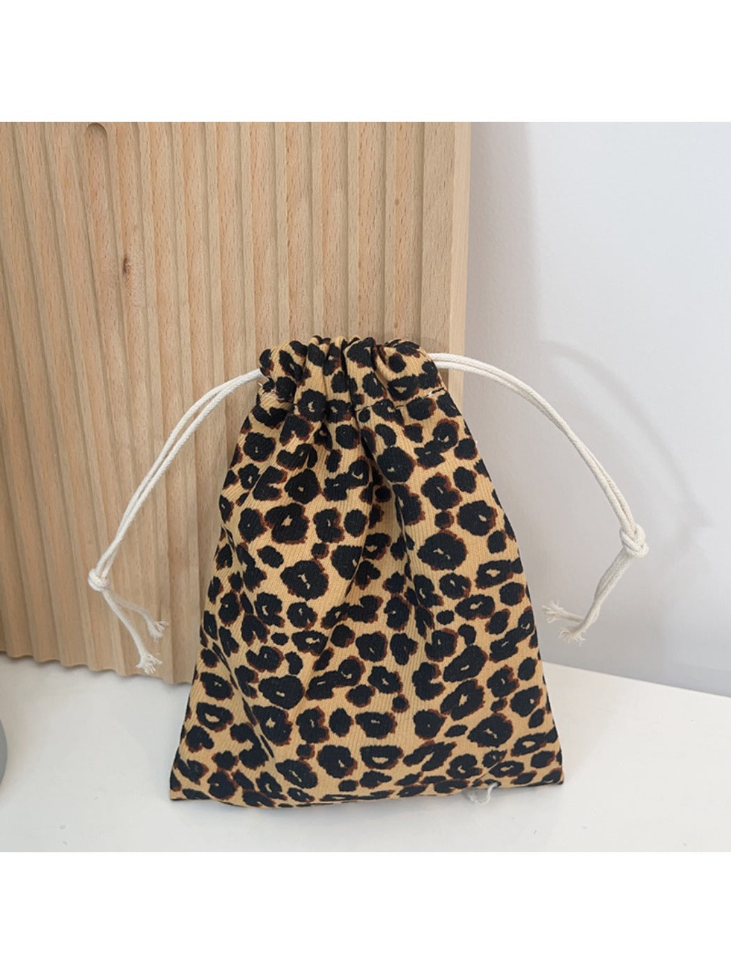 Cosbai - Corduroy Drawstring Pouch &amp; Coin Purse with Floral Patterns
