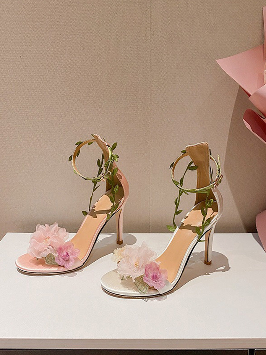 Nicolette Pastoral Style Chiffon Sandals