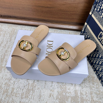 CD Montaigne Sandals Beige in Calfskin 598167