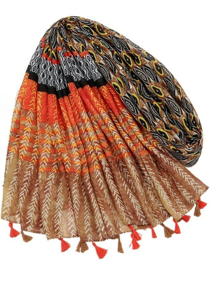 Scarvii - Retro Printed Fringed Scarf Shawl