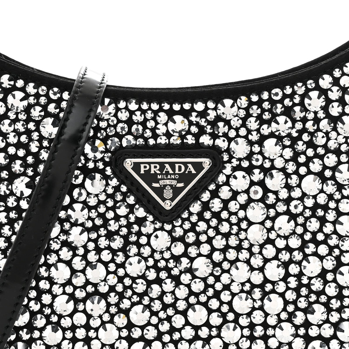 Satin Crystal Cleo Adjustable Strap Shoulder Bag Metal