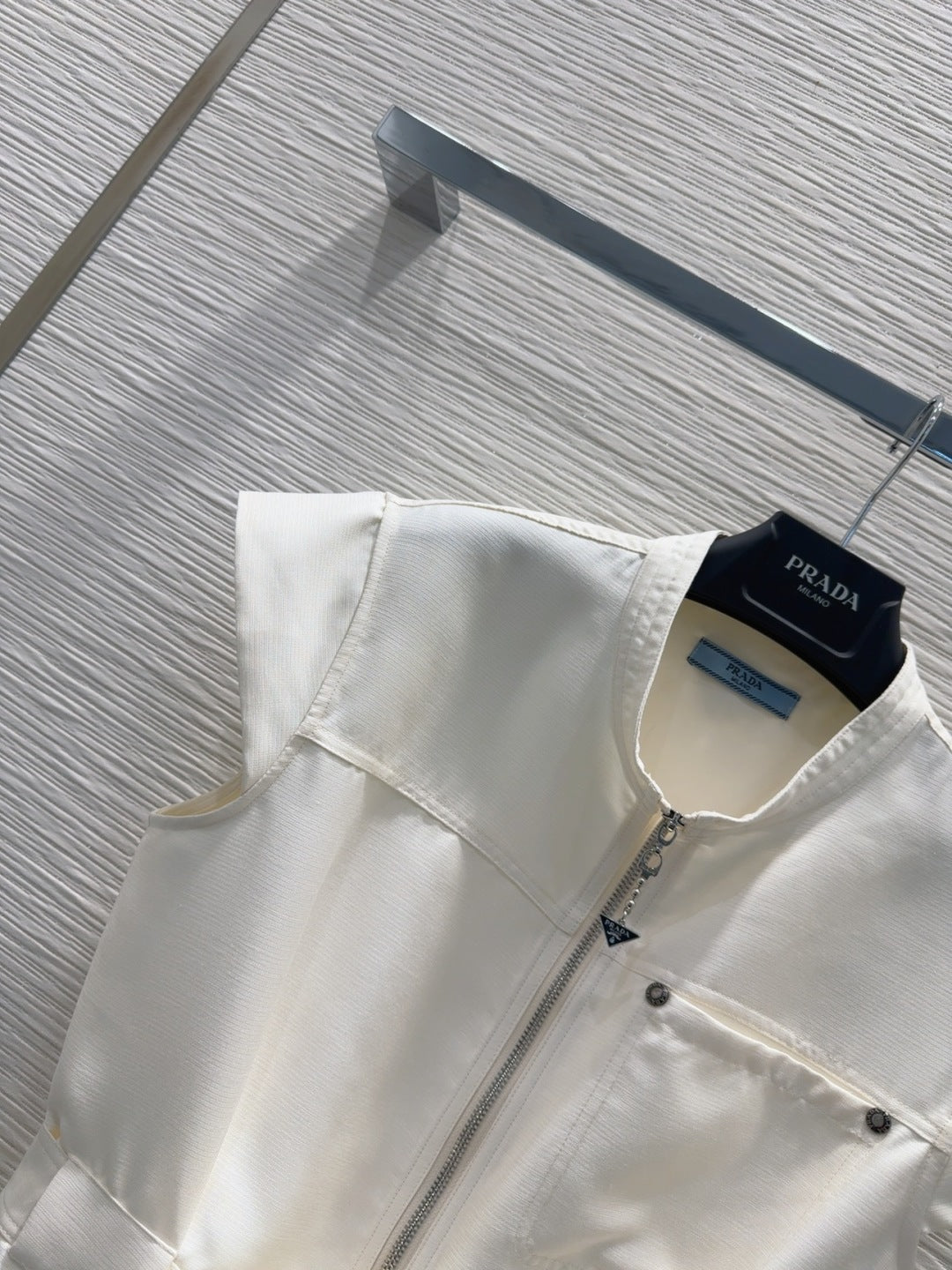 Prada 25 Bow Dress White Silk Wool Polyester