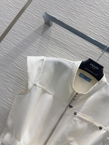 Prada 25 Bow Dress White Silk Wool Polyester