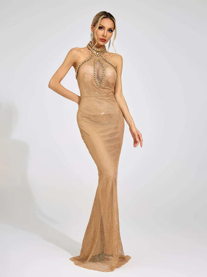 Georgia Apricot Mermaid Maxi Dress