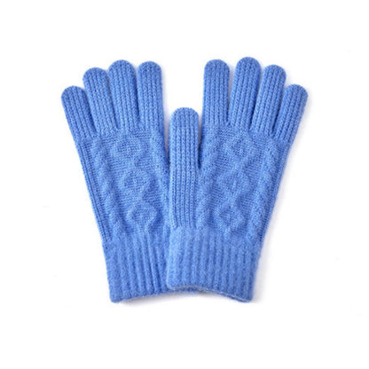 Candy Color Simple Twist Knit Gloves