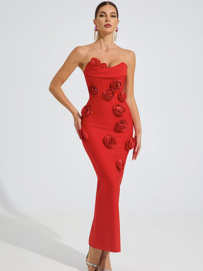 Olivia Scarlet Rose Maxi Dress