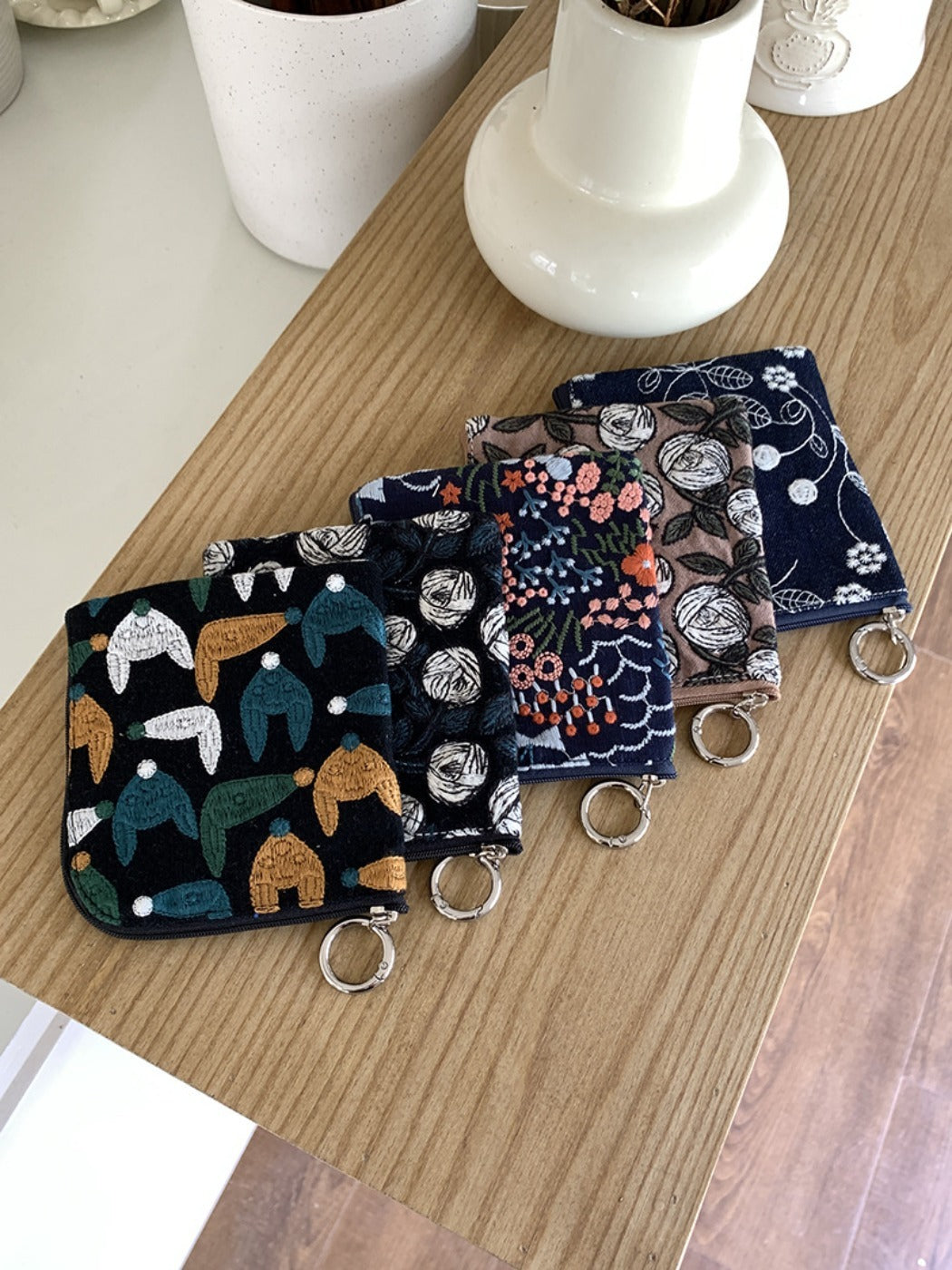 Cosbai - Small Coin Purse with Floral Prints