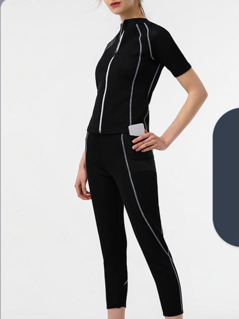 Women'S Large Size Sweat Suit Belly Puffing Pants Women'S Sweat Sports Top Composite Sweat Running Yoga Suit