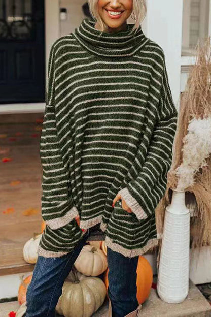 PERFECT TIMING STRIPE POCKETED TUNIC SWEATER