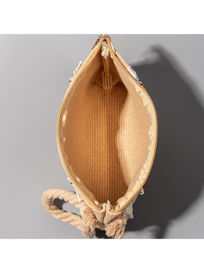 Cosbai - Brown Minimalist Woven Clutch Bag - Boho &amp; Chic