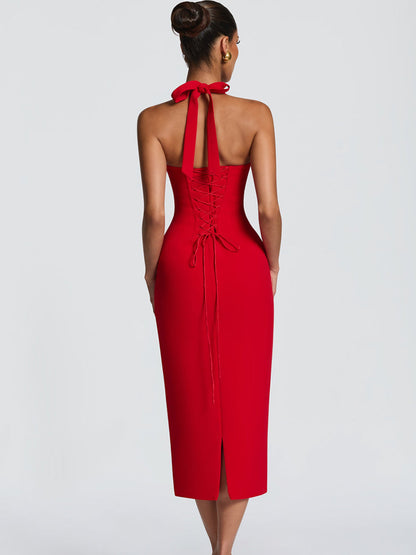 Zoe Midi Dress In Red