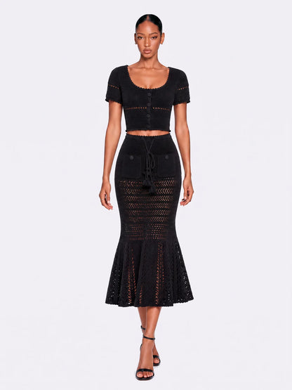Lucy Cutout Short-Sleeve Knit Midi Skirt Set