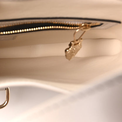 Ancora Calfskin Web Small Jackie Shoulder Bag Light Grey