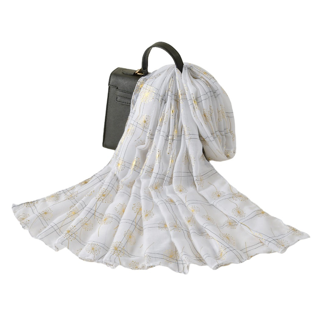 Scarvii - Golden Dandelion Printed Scarf - Stylish &amp;Soft