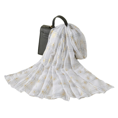 Scarvii - Golden Dandelion Printed Scarf - Stylish &amp;Soft