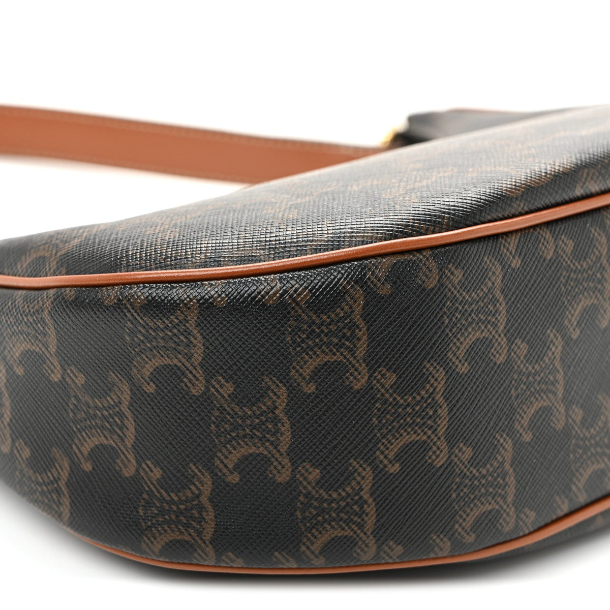 Triomphe Canvas Calfskin Ava Shoulder Bag Tan