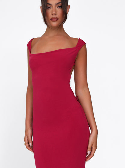 Alma Backless Bow Maxi Dress