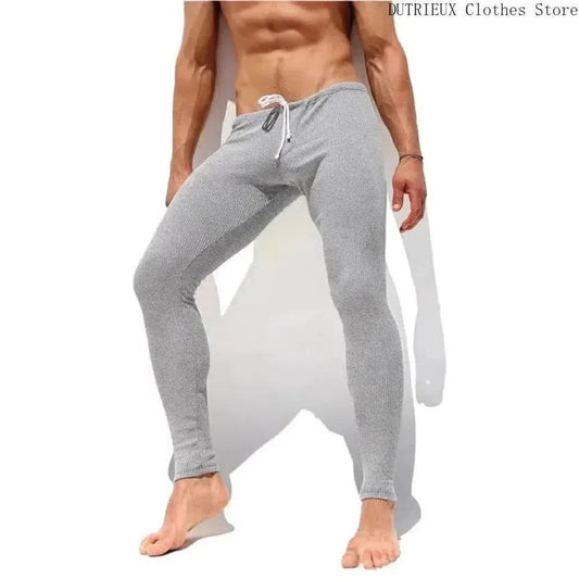 Soft And Comfortable Small Foot Pants Autumn &Amp; Winter New Men'S Casual Elastic Knitted Pants Mens Slim-Fit Elastic Fitness Pants