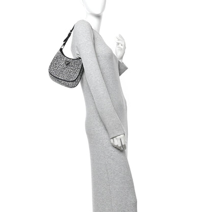 Satin Crystal Cleo Adjustable Strap Shoulder Bag Metal