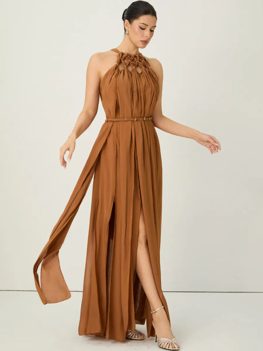 Valentina Knotted Draped Maxi Dress