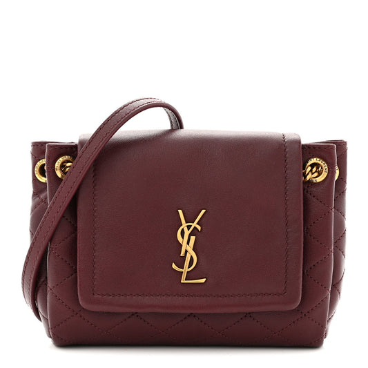 Lambskin Quilted Monogram Mini Nolita Hot Wine