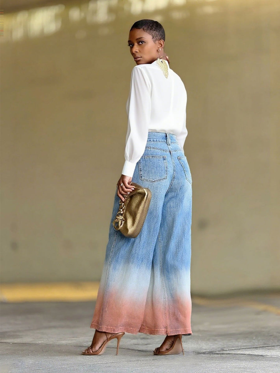 Celestia Gradient High-Waisted Jeans