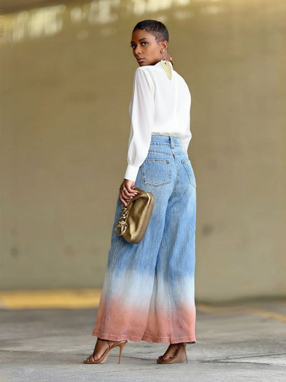 Celestia Gradient High-Waisted Jeans