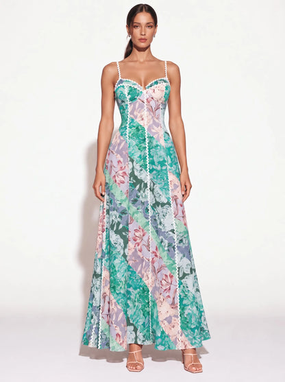 Noelle Paneled Print Camisole Maxi Dress