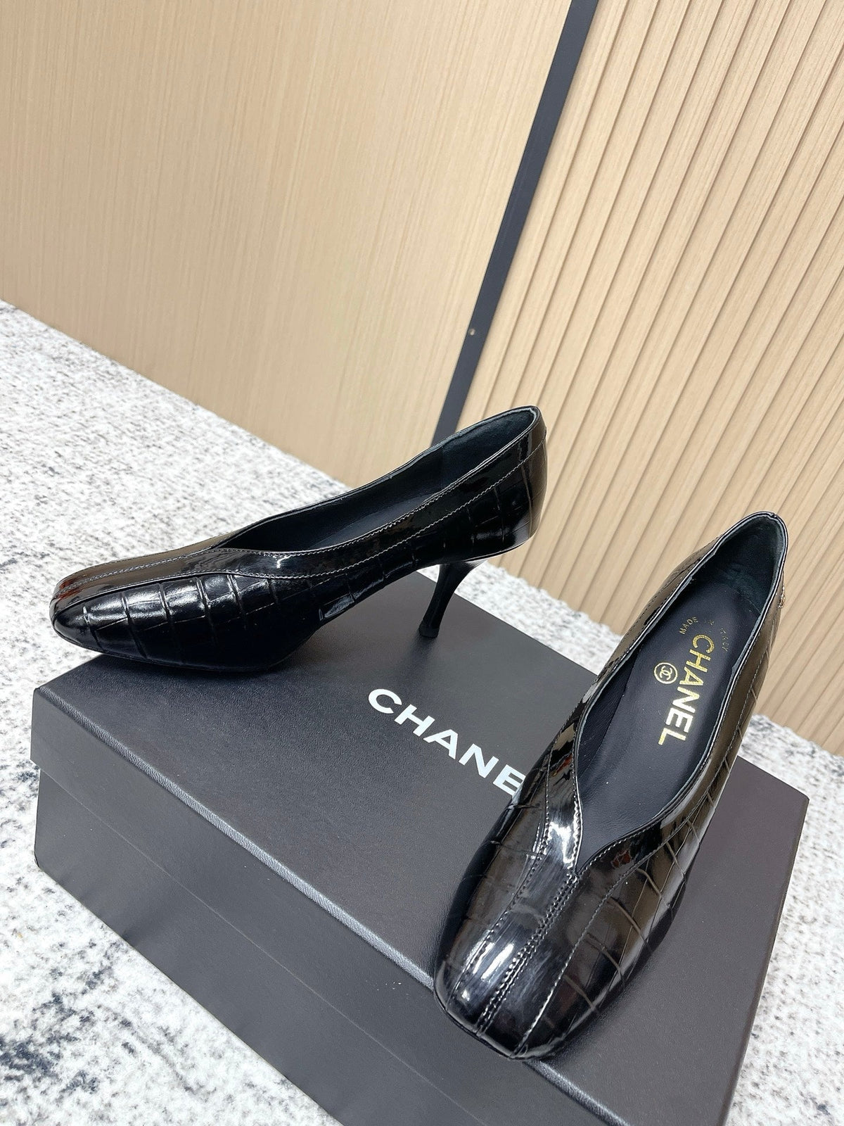 Chanel 26 Closed-Toe Slingback Black in Cowhide 591406
