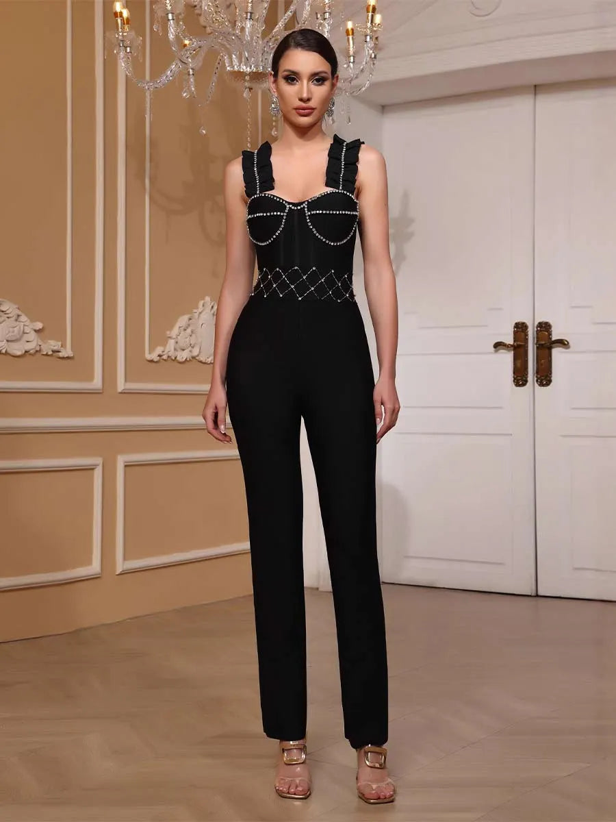 Daphne Crystal Sleeveless Jumpsuit