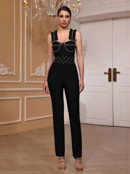 Daphne Crystal Sleeveless Jumpsuit