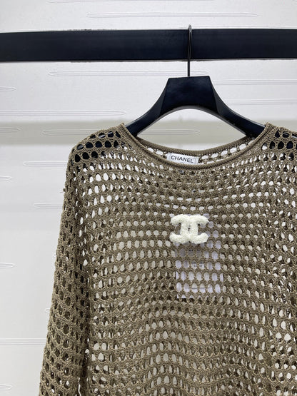 CC Ayered Long-Sleeved Top Grey Knit 343582