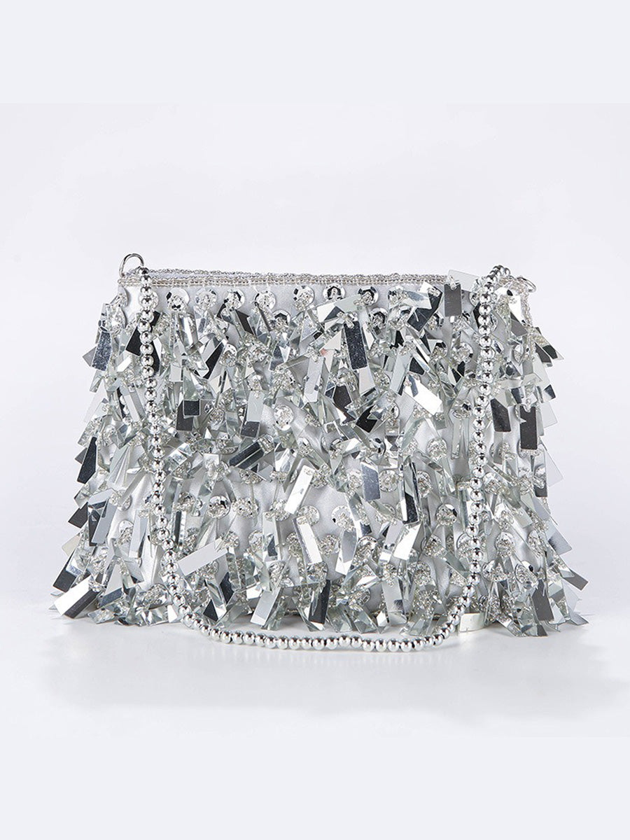 Faye Hand-Embroidered Sequin Evening Bag
