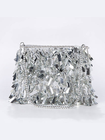 Faye Hand-Embroidered Sequin Evening Bag