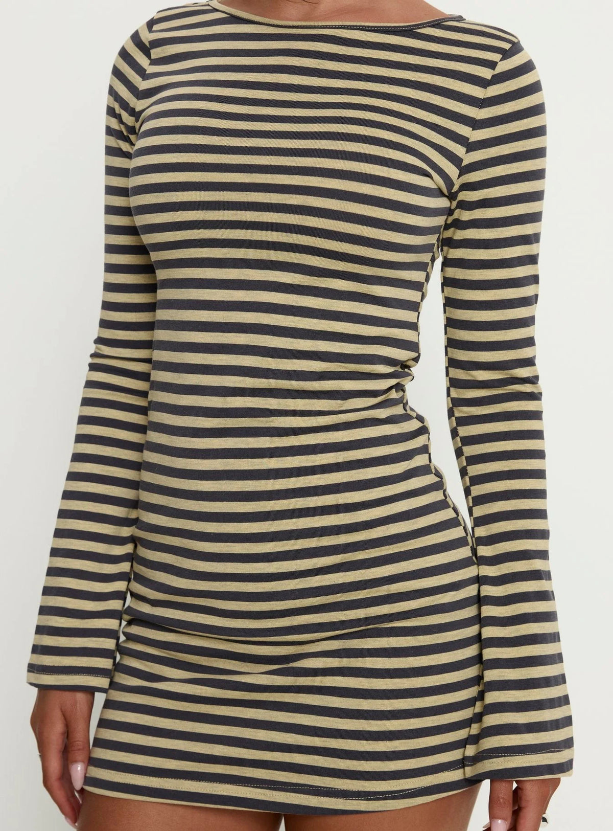 Bryanna Long Sleeve Mini Dress Yellow / Navy