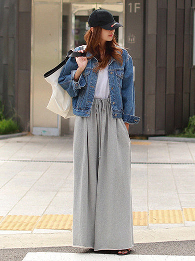 Loose Wide Leg Solid Color Casual Pants Bottoms Pants
