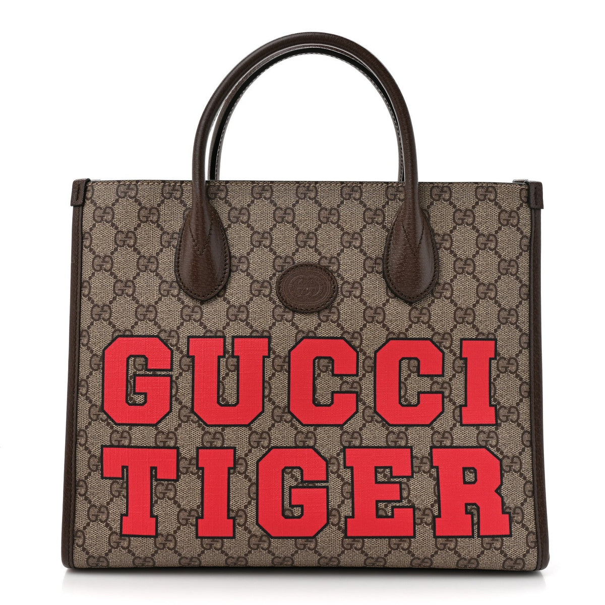 GG Supreme Monogram Textured Dollar Calfskin Web Gucci Tiger Small Retro Interlocking G Tote Bag Beige Ebony Live Red New Shamarock New Acero