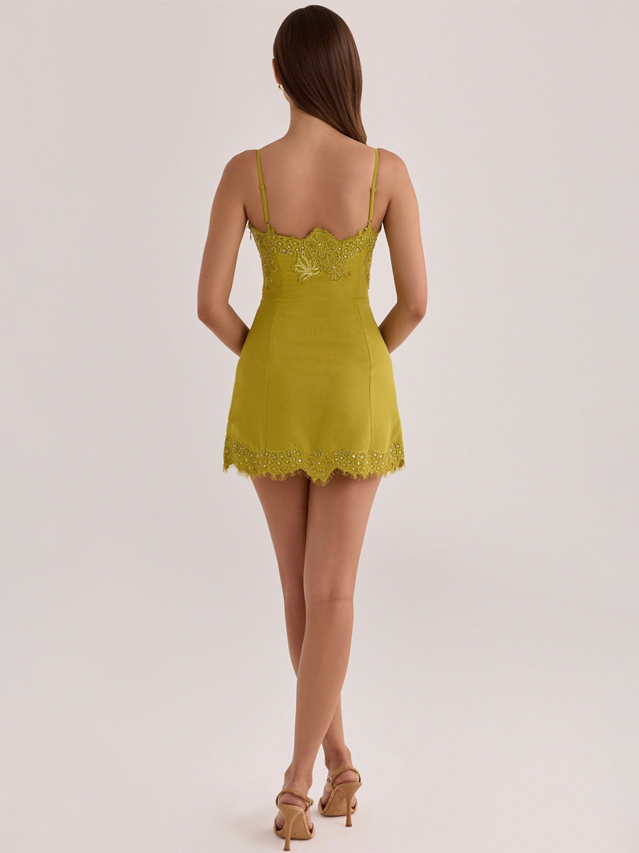 Emilia Lace Beaded Cami Mini Dress
