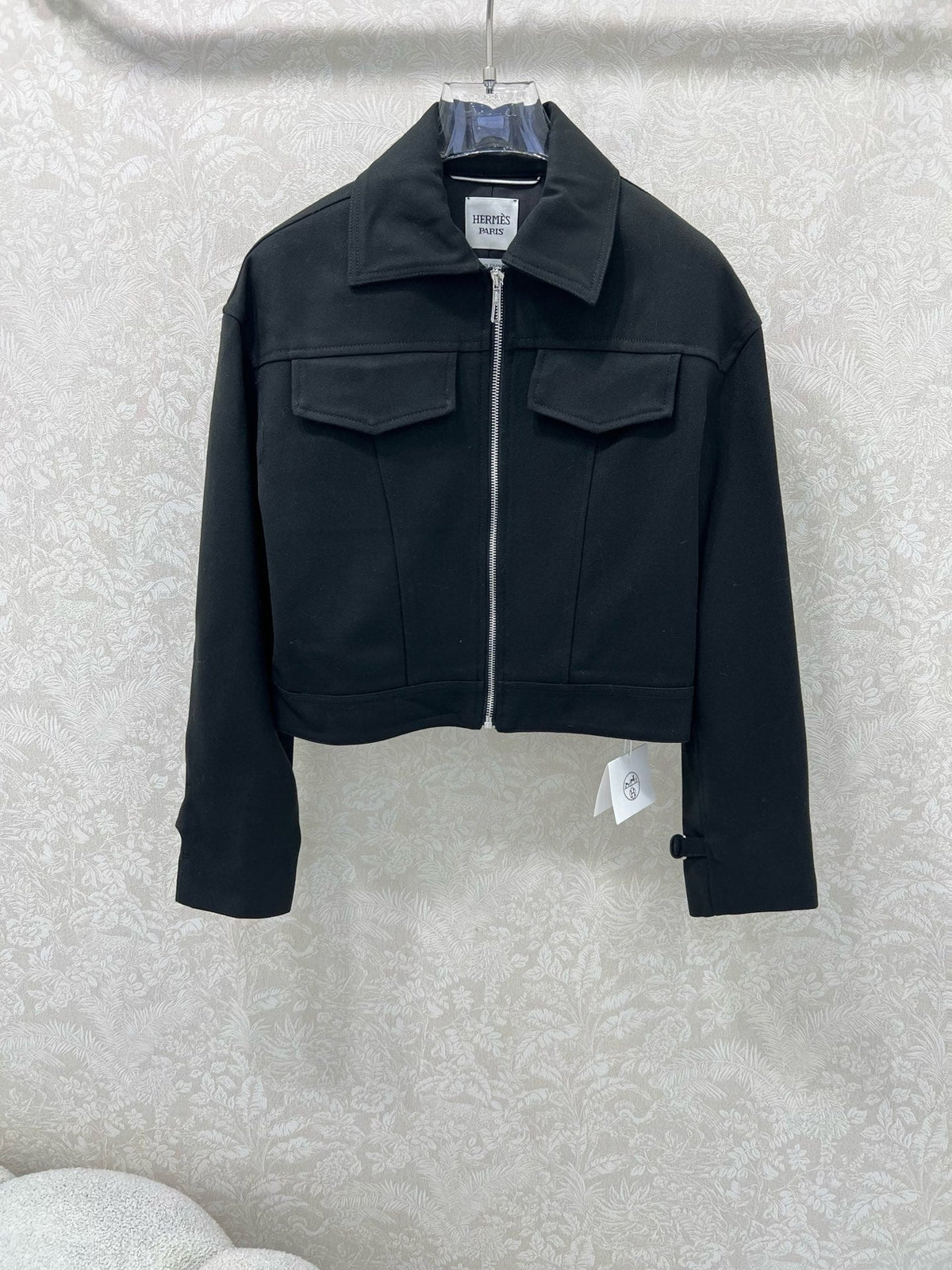 HM Lapel Zipper Jacket Black Viscose 304343
