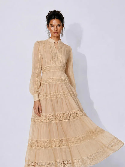 Celeste Elegant Cut-Out Panel Maxi Dress