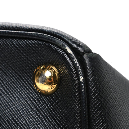 Saffiano Large Galleria Double Zip Tote Black