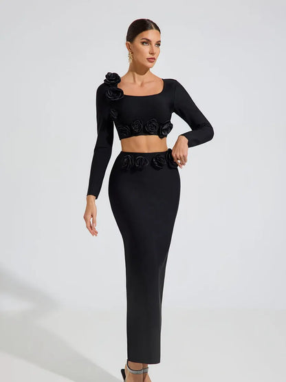 Giana Noir Rose Two Piece Set