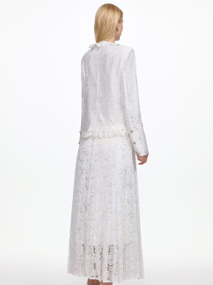 Marina Romantic Long Sleeve Lace Two Piece Set