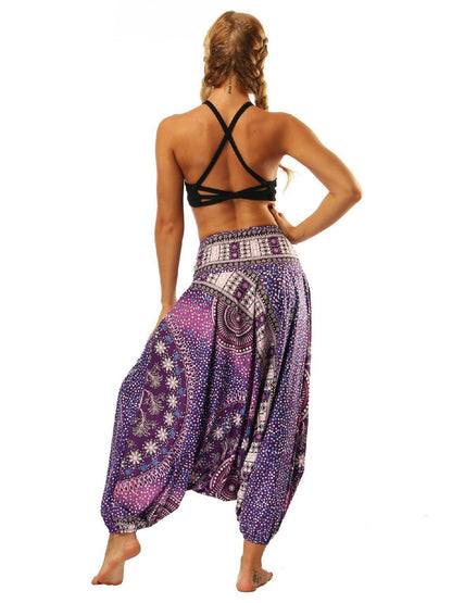 National Wind Style Digital Print Loose Women'S Fitness Yoga Pants Leisure Lantern Yoga Pants