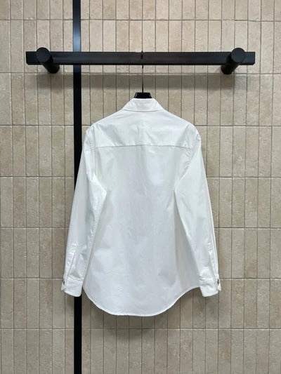 Chanel 2026 Logo Embroidered Shirt White Cotton 356991