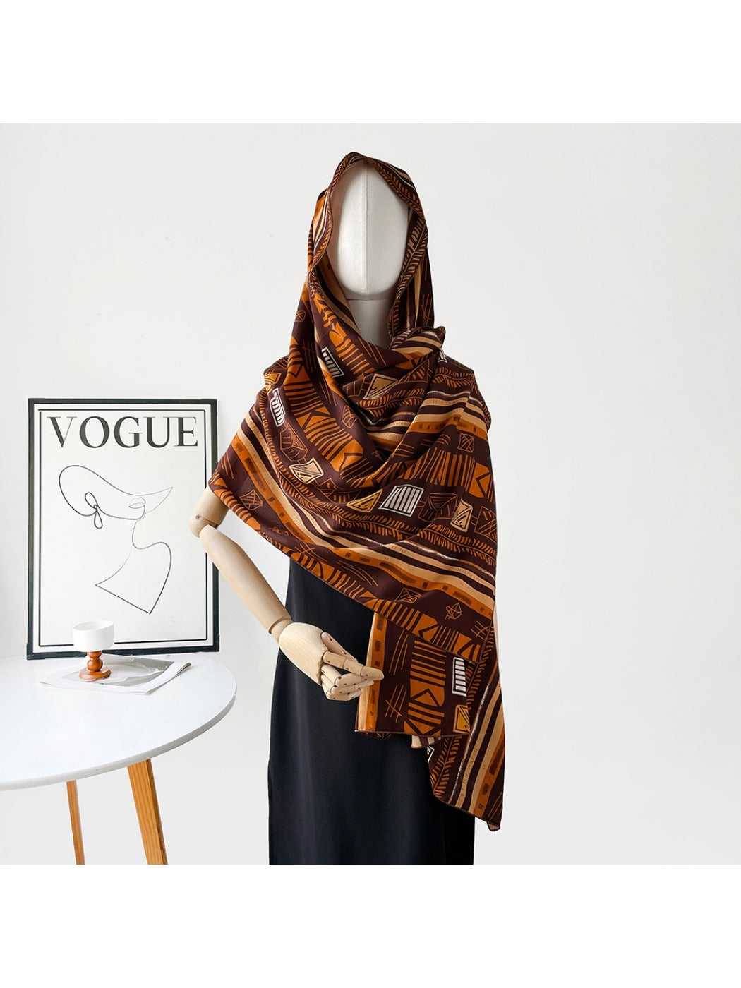 Scarvii - Geometric Print Long Scarf - Timeless &amp; Chic